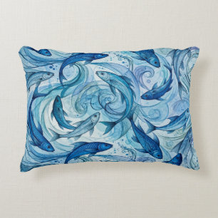 Coussins Décoratifs Poisson Bleu Mystique Flowing Harmony