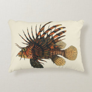 Coussins Décoratifs Poisson vintage de Lion, Marine Océan Vie Animal