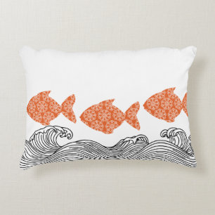 Coussins Décoratifs Poissons et vagues