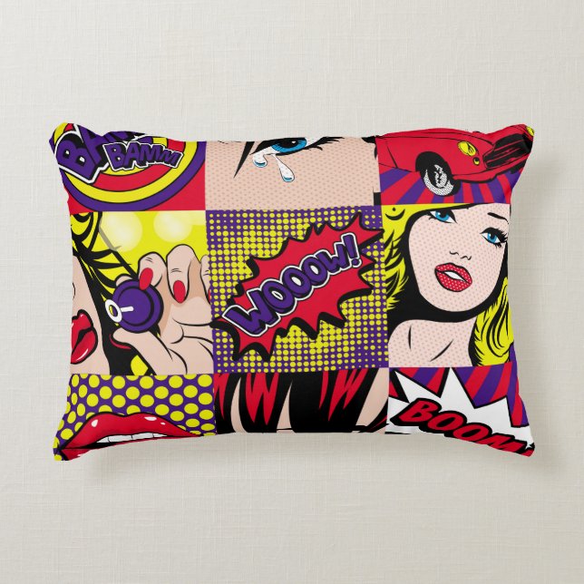 Coussins Décoratifs Pop art Card Illustration art, pop, beau, comique, (Devant)