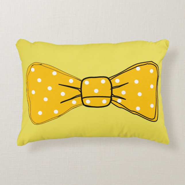 Coussins Décoratifs Pop Art Spotty Yellow Bow Cravate (Devant)