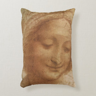 Coussins Décoratifs Portrait de sainte Anne, étude de Léonard de Vinci