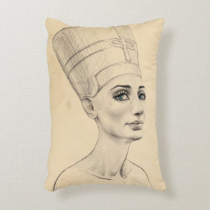 Coussins Décoratifs Portrait Néfertiti dessin Ancienne Egypte papyrus