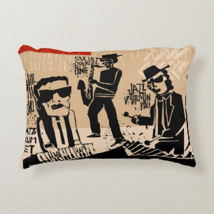 Coussins Décoratifs Poster du groupe de jazz vintage : Design Cool