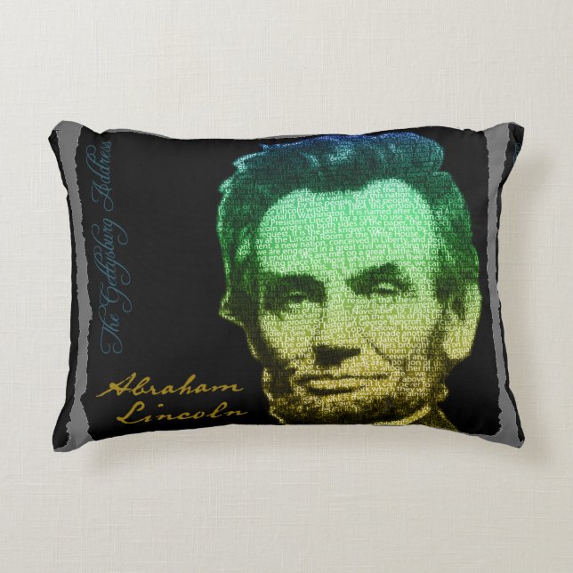 Coussins Décoratifs Poster Lincoln Portrait Texte (Devant)