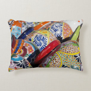 Coussins Décoratifs Poteries mexicaines traditionnelles colorées peint