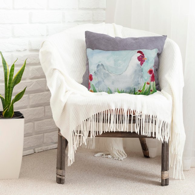 Coussins Décoratifs Poulet et fleurs de la ferme (Créateur téléchargé)