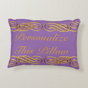 Coussins Décoratifs Pourpre et carreau personnalisé par or