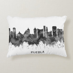 Coussins Décoratifs Puebla Mexico Skyline BW