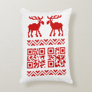 Coussins Décoratifs Pugitif de Noël Code QR Bonne Année !