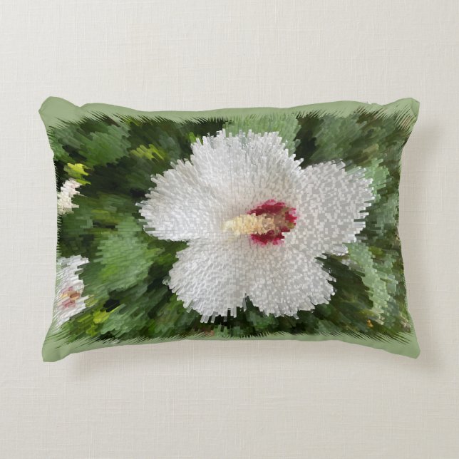 Coussins Décoratifs Puzzle de fleurs blanches (Devant)