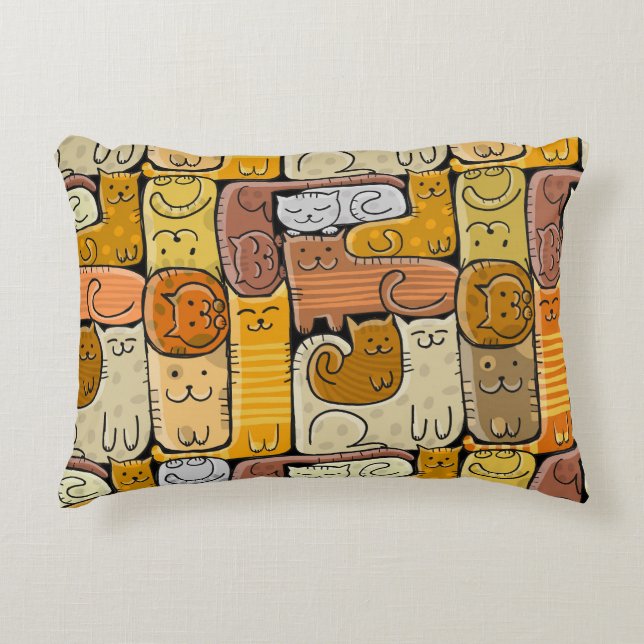 Coussins Décoratifs Puzzle Funny Chats House sans joint (Devant)