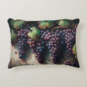 Coussins Décoratifs Raisins violets sur la peinture à l'huile de vigne