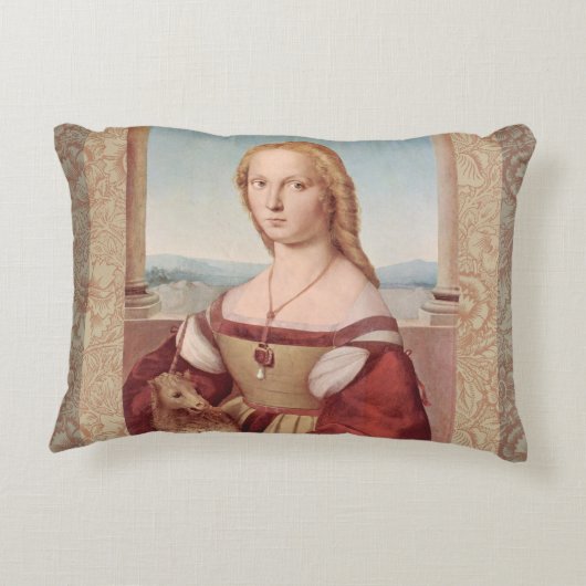 Coussins Décoratifs Raphael Dame et licorne Classique beaux-arts (Dos)