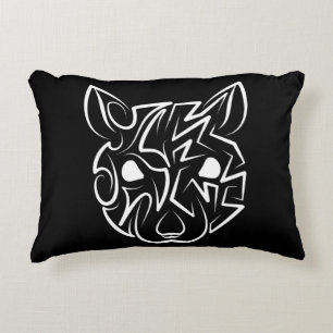 Coussins Décoratifs Rat tribal noir et blanc