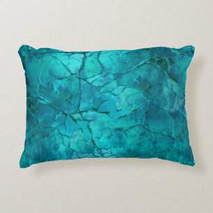 Coussins Décoratifs Rayons complexes, Lignes en Turquoise et Turquoise