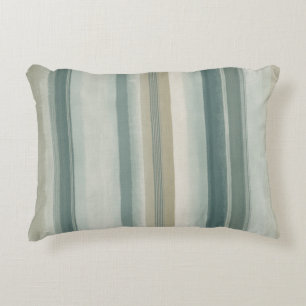 Coussins Décoratifs Rayure Altérée Beige Téâl Clair Vert Bleu Clair