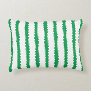 Coussins Décoratifs Rayure de matelassage coordonnée verte cousue main