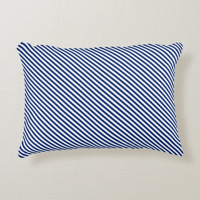 Coussins Décoratifs Rayures blanches et bleues marines (Devant)