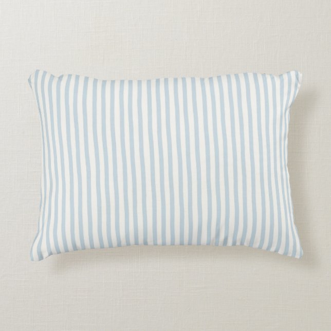 Coussins Décoratifs Rayures bleu ciel vert blanc (Devant)