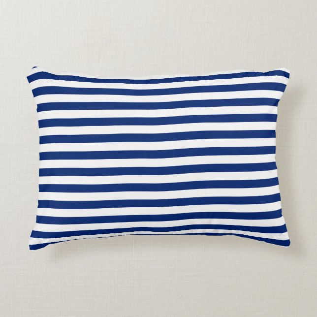 Coussins Décoratifs Rayures Bleues et Blanches (Devant)