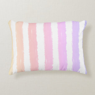Coussins Décoratifs Rayures d'été rose pêche violet