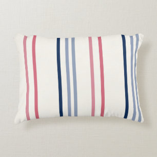 Coussins Décoratifs Rayures roses bleues et blanches