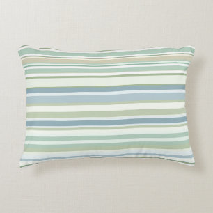Coussins Décoratifs Rayures vert bleu et blanc