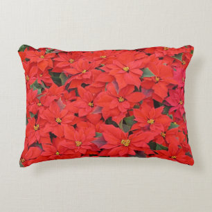 Coussins Décoratifs Red Poinsettias I Christmas Holiday Floral Photo