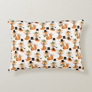 Coussins Décoratifs Renard Orange Automne Arbres Forêt Lunettes Hipste