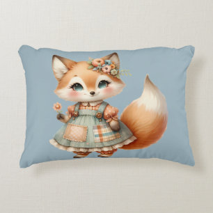 Coussins Décoratifs Renard pastel floral cottagecore fantaisiste