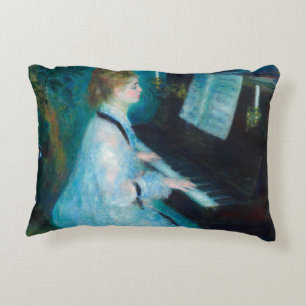 Coussins Décoratifs Renoir femme à l'impressionniste Vintage de piano