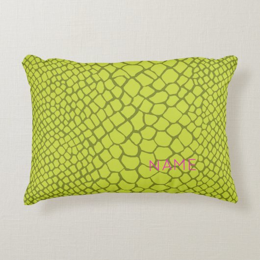 Coussins Décoratifs Reptile Motif Moderne Maison Décor NOM Rose Vert (Devant)