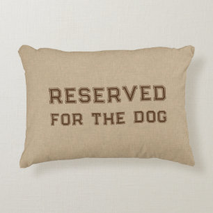 Coussins Décoratifs Réservé pour le chien Imprimé de texture lin beige