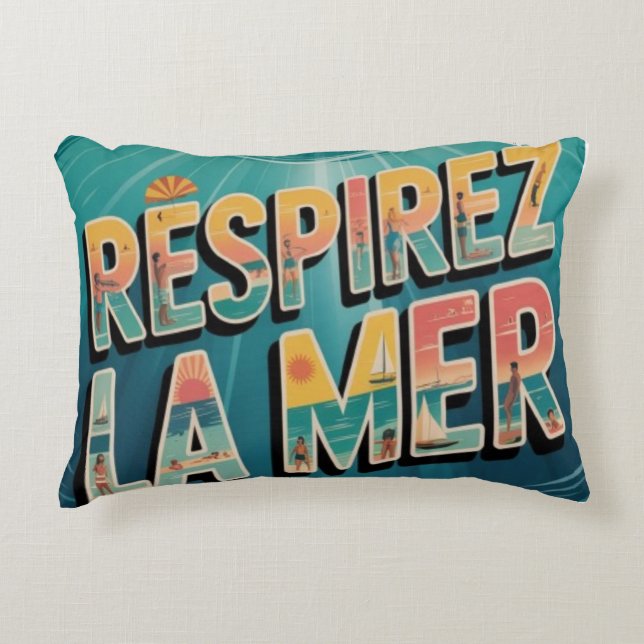 Coussins Décoratifs Respirer la Mer (Devant)