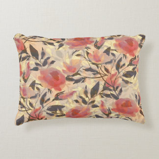 Coussins Décoratifs Ressort roses sauvages : motif aquarelle.