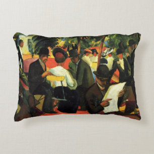 Coussins Décoratifs Restaurant Garden par August Macke. Art vintage