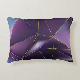 Coussins Décoratifs Résumé géométrique violet avec lignes dorées