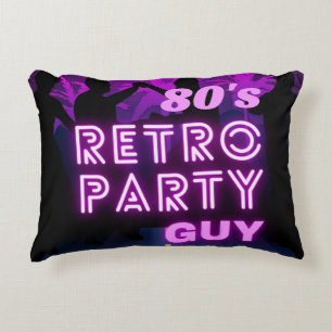 Coussins Décoratifs Retro 80 s Disco Dance Party Neon Purple Funky