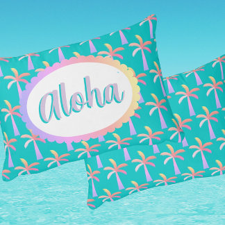 Coussins Décoratifs Retro Aloha Personalized Pastel Palms