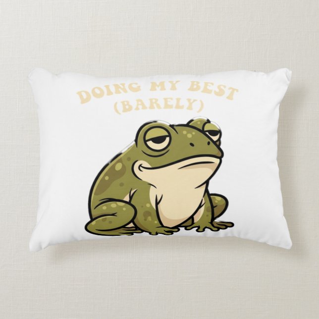 Coussins Décoratifs Retro Frog Barely Trying Rectangular Pillow (Devant)