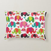 Coussins Décoratifs rétro papier peint de motif d'enfants d'éléphant (Dos)