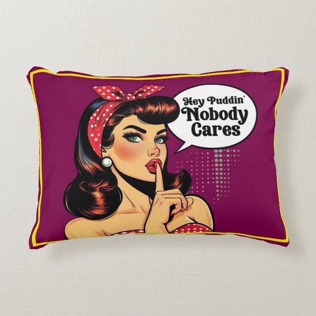 Coussins Décoratifs Retro Pinup_ Hey Pudding (Devant)
