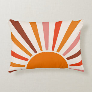 Coussins Décoratifs Retro Sun Rays Burset Orange Yellow Red Dorm