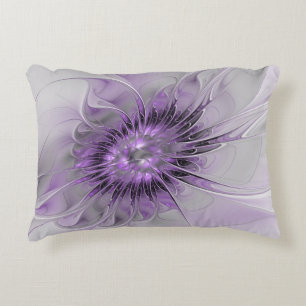 Coussins Décoratifs Rêve de Fleur de Lavande Moderne Art Fractal Abstr