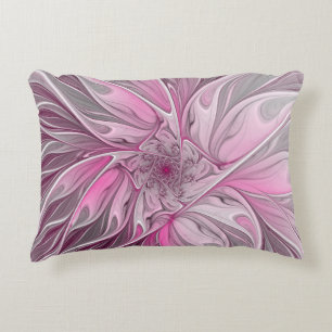 Coussins Décoratifs Rêve de fleur rose fractale, Motif Imaginaire flor