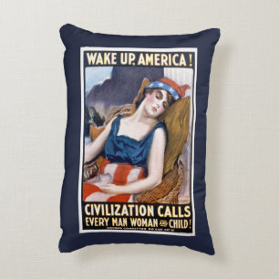 Coussins Décoratifs Réveillez-vous l'Amérique ! Art patriotique vintag