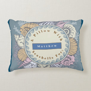 Coussins Décoratifs Reversible Personnaliser les coquillages Bleu Oran