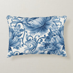 Coussins Décoratifs Rêves bleus Chinoiserie Florale Aquarelle