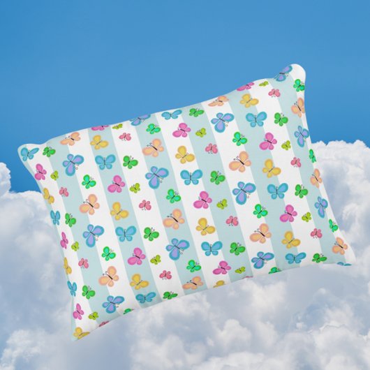 Coussins Décoratifs Rêves de papillon rayure bleue